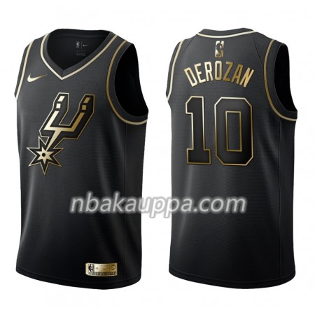 San Antonio Spurs DeMar DeRozan 10 Nike Musta Golden Edition Pelipaidat Swingman - Miesten